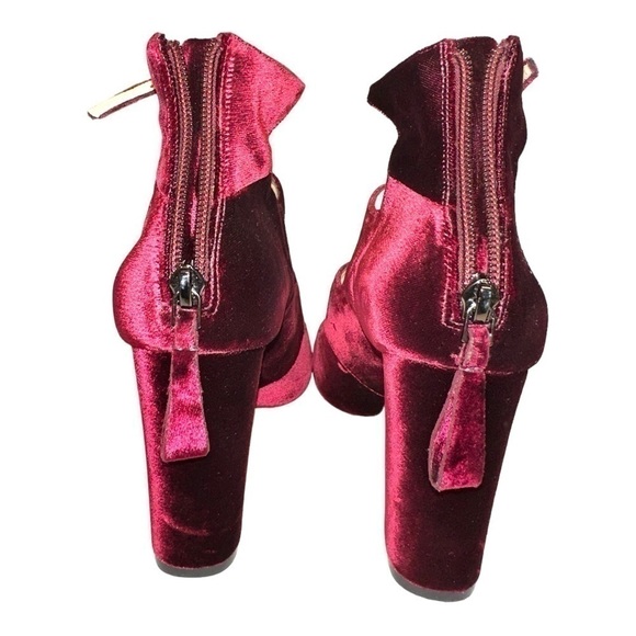 ALEXANDRE Birman Kyle Velvet Mary Jane Block Heels Pumps Burgundy 10 40 - Picture 10 of 13